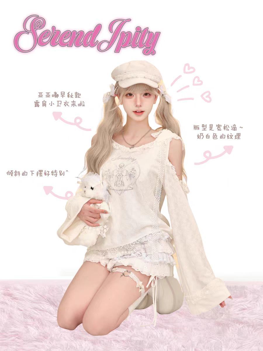 Sweet Kawaii Y2K 2 Piece Set W - Elastic Lace Trim ulasan dan harga
