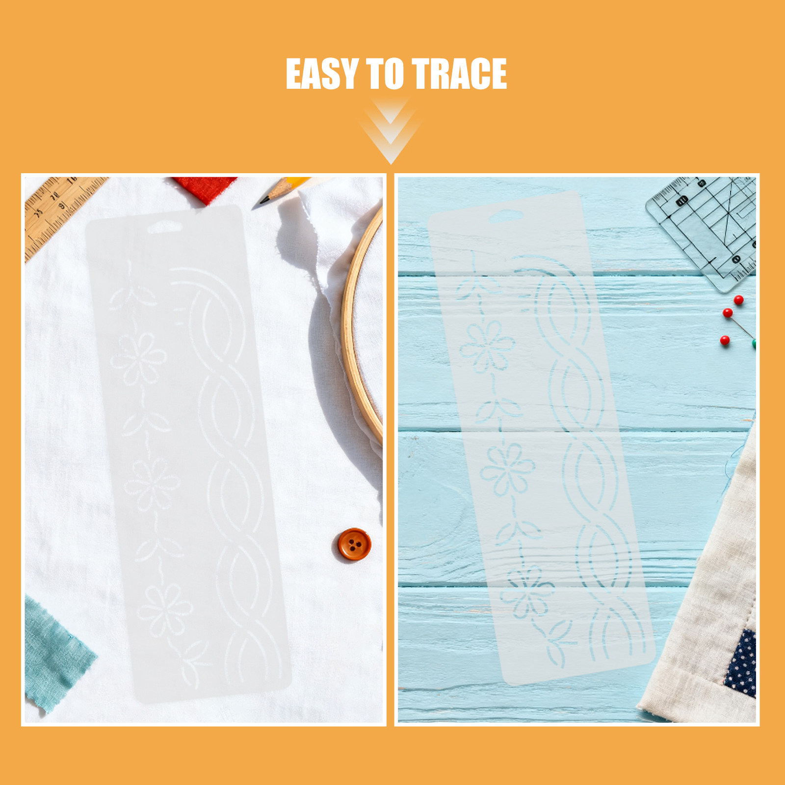 2 Pcs Corner Quilt Stencils Ha - Embroidery Craft ulasan dan harga