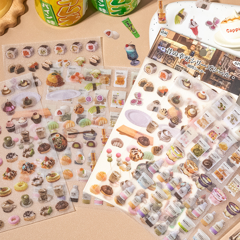 6 Sheets Cute Cake snacks them - Embellishments For Scrapbooking ulasan dan harga