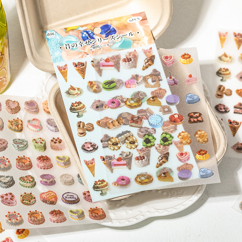 6 Sheets Cute Cake snacks them - Embellishments For Scrapbooking ulasan dan harga